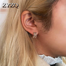 ZYZQ-pendientes sencillos con forma de hoja para mujer, con piedra brillante, Micro accesorios pavimentados, bonito regalo de cumpleaños para novia 2024 - compra barato
