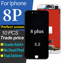Pantalla LCD para iphone 8 Plus, repuesto de montaje de digitalizador táctil, 3D, 10 unids/lote 2024 - compra barato