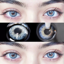 Lentes de contato coloridas 2 tamanhos, lentes de contato coloridas azul e marrom, beleza anual uyaai 2024 - compre barato