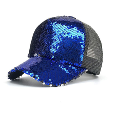 Unisex Fashion Baseball Cap Women Double Color Sequins Peaked Cap Hat Adjustable Hip Hop Sun Couplen Girl Ponytail Outdoor Hat 2024 - buy cheap