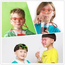 Детские креативные забавные соломинки для очков мягкие пластиковые соломинки для моделирования «сделай сам» Веселые очки питьевые игрушки 2024 - купить недорого