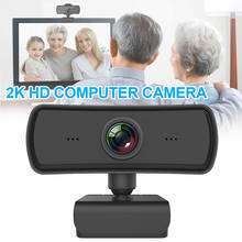 Cámara Web HD 2K para ordenador, Webcam de enfoque automático con micrófono, cámaras giratorias para YouTube, videollamadas en vivo, trabajo de Conferencia 2024 - compra barato