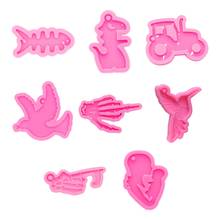 Keychain Epoxy Resin Mold Jewellery Necklace Pendant Silicone Mould DIY Crafts Polymer Clay Casting Tools X4YA 2024 - buy cheap