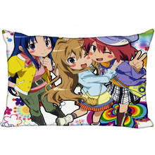 Fronha de travesseiro decorativa, capa de travesseiro retangular com zíper para decoração de quarto, escritório e casa, tecido de cetim 10-10, anime girl 2024 - compre barato