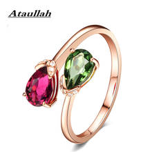 Ataullah anéis de pedra preciosa waterdrop design anel 18k rosa banhado a ouro prata esterlina 925 jóias ajustável para a mulher presente rw131 2024 - compre barato