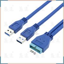 Двойной 2-портовый USB3.0 USB 3,0 A материнская плата со штыревыми соединителями 20-контактный кабель-адаптер 19-контактный Удлинительный кабель USB 2024 - купить недорого