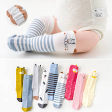 Calcetines largos hasta la rodilla para bebés y niñas, Calcetines antideslizantes de algodón para bebés recién nacidos, calcetines suaves de dibujos animados para bebés, Unisex 0-3 y 2024 - compra barato