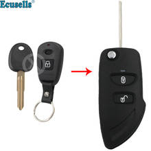 Modified flip Folding Remote Key Shell 2 Button For Hyundai HAWTAI Santa Fe With Battery Holder 2024 - buy cheap