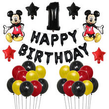 38pcs/lot Mickey Minnie Mouse Balloons Mickey Mouse Birthday Party Decor Baby Shower 30inch Number Balloon Polka Dot Globos 2024 - buy cheap