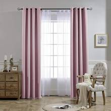 Solid Blackout Curtains for Living Room Bedroom Window Treatment Blinds Finished Drapes Modern Black Out Curtain 2024 - buy cheap