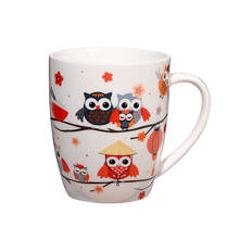 Taza de cerámica creativa de 400ml, vaso de agua, té, café, búho, Animal de dibujos animados, Europeo, hueso 2024 - compra barato