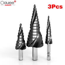 3pcs HSS Drill Bit Titanium Coated Step Drill Wood Set Power Tool for Metal High Speed Steel Hole Cutter Step Cone Center Drills 2024 - buy cheap