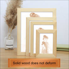 Atmósfera Simple, marco de fotos de madera maciza Natural, se puede colgar, se puede colocar para póster, montaje de marco de licencia de negocios 2024 - compra barato