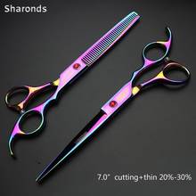 New Hairdresser's scissors Professional pet groomer teddy folding scissors 7 inch cutting shears dog scissors tool set haircuts 2024 - buy cheap