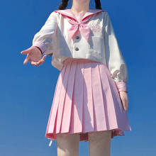 Комплект униформы Lolita Jk, матросский костюм, японский школьный стиль, топ Лолиты с плиссированной юбкой, милая Женская Косплей Kawaii Cos 2024 - купить недорого