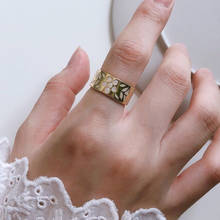 Anel de folha étnica boêmia de verão para mulheres, moda feminina, anéis de dedo, anéis coreanos, presente de festa de joias góticas 2024 - compre barato