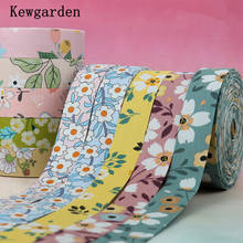 Kewgarden 1" 3/8" 25mm 10mm Floral Fabric Layering Cloth Ribbon DIY Hair Bow tie Brooch Accessories Handmade Tape 10 Meters 2024 - buy cheap