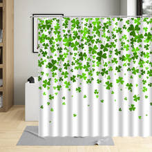 Spring Shower Curtain Green Leaf Decoration Pattern Bathroom Screens Partition Home  Waterproof Polyester With Hook Washable 2024 - buy cheap