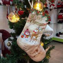 New Year 2022 Christmas Stocking Candy Dragee Small Boots Pendant Cloth Bags Christmas Decorations for Home Santa Sacks Presents 2024 - buy cheap