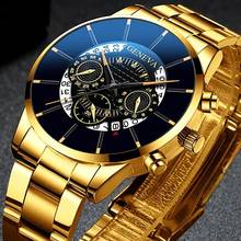 2020 Fashion Mens Watch Quartz Classic Black Wristwatch Steel Belt Luxury Calendar Business Watch Herren Uhren Gifts for Men 2024 - buy cheap