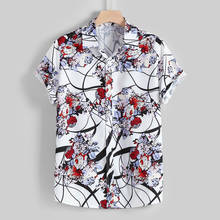 Hawaiian Print Men's Shirts Summer Men's Beach Shirt Fashion Short Sleeve Floral Loose Casual Blouses Tops camisa masculina 2024 - buy cheap