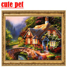 5D Diamond Painting Bridgeside Hut NoFrame Diy diamond mosaic Home Decor the Full Square Diamond Painting Rhinestones Handicraft 2024 - buy cheap