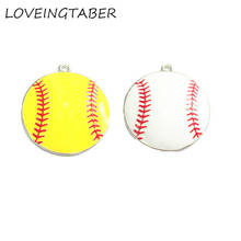 ( Choose Color First ) 35mm 10pcs/lot Baseball All Enamel Softball Pendant For Fashion Necklace Making 2024 - buy cheap