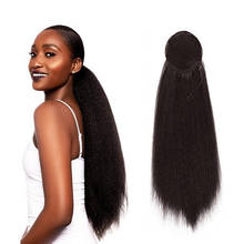 Extensiones de cabello largo Yaki para mujer, coleta sintética con cordón, resistente al calor, Hair22-34inch falso 2024 - compra barato
