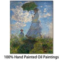 High Quality Handmade Claude Monet Oil Paintings Woman With A Parasol Canvas Replicas Garden Landscape Impression Artwork Gift 2024 - buy cheap