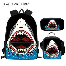3 шт./компл. Megalodon Shark школьные сумки для подростков, школьные сумки для школьников, крутая Морская жизнь, принт акулы, Mochia Escolar 2024 - купить недорого