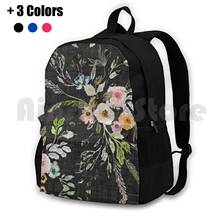 Mochila la boêmia floral para caminhada ao ar livre, escalada, esportes, bolsa floral, romântico, boêmia, vintage, rosas, jardim 2024 - compre barato