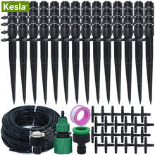 KESLA 25M Adjustable 50PCS 13CM 360° Dripper w/ Stakes Automatic Micro Drip Irrigation Watering Kit System for Garden Greenhouse 2024 - buy cheap