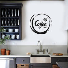 Café vezes citação adesivo de parede decoração da cozinha decalque de parede de vinil para o café casa interior moderno decoração de casa auto-adesivo w503 2024 - compre barato