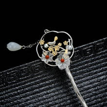 Perla de cristal de plata esterlina 925 para mujer, accesorios para el cabello con borla de Jade y ágata, joyería de lujo 2024 - compra barato