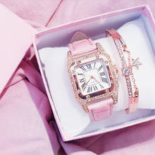 Women diamond Watch starry Luxury Bracelet set Watches Ladies Casual Leather Band Quartz Wristwatch Female Clock zegarek damski 2024 - buy cheap