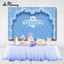 Inmemory azul cortina de fotografia casamento fundos crianças recém-nascido chuveiro festa de aniversário backdrops para estúdio foto personalizado 2024 - compre barato