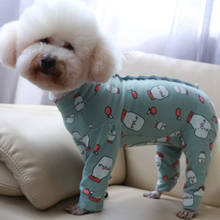 Pet Dog Jumpsuit Thin 100%Cotton Puppy Clothes Printed Overalls For Small Dogs Protect Belly Stretchy Pajamas Poodle Home Wear 2024 - buy cheap