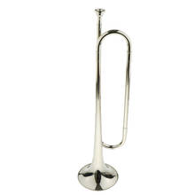 Латунный бугл, плоская Серебряная кавалерийская труба B, музыкальный инструмент для детей, школьников, учеников 2024 - купить недорого