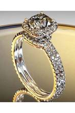 Luxury Handmade ring Round Zircon Engagement Wedding Band Rings For Women men Jewelry gift wholesale 2024 - buy cheap