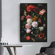 Baroque Art Canvas Painting Flowers in a Glass Vase Posters and Prints Wall Art Pictures for Living Room Wall Decoration Cuadros 2024 - buy cheap