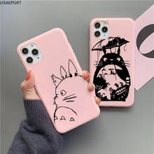 Totoro-capa de silicone para celular iphone, capinha fofa de ghibli, miyazaki, anime, 12, 11 pro, max, mini xs, 8, 7, 6, 6s plus, x, se 2020, xr, rosa 2024 - compre barato