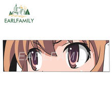 EARLFAMILY 15cm x 4.5cm Anime Car Sticker for Taiga Peek Girl Eye Slap Decal JDM Window Bumper Vinyl Stickers Waterproof Graphic 2024 - buy cheap