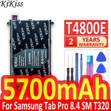 KiKiss для планшета Samsung Galaxy Tab Pro 8,4 дюйма, SM-T325 T325 T320 T321, аккумулятор T4800E T4800U, 5700 мАч, замена батареи для планшета 2024 - купить недорого