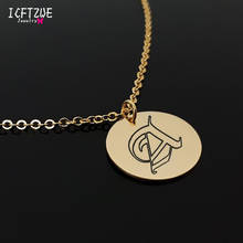 Custom Name Round Necklaces For Women Personalized Stainless Steel Gold Round Pendant Engrave Choker Christmas Jewelry Gift 2021 2024 - buy cheap