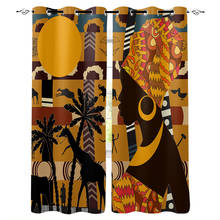 African Female Elephant Giraffe Bedroom Kitchen Curtains Living Room Decoration Items Window Curtains for Living Room 2024 - buy cheap