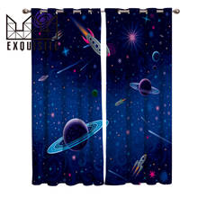 Exquisite House Customized Curtains Space Rocket Polyester Window Curtains For Living Room Bathroom Kitchen Bedroom Drapes 2024 - buy cheap