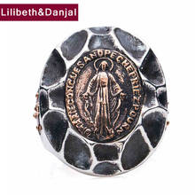 Anillo de Plata de Ley 925 con letra cruzada de la Virgen María, joyería Vintage con inicial Eternity para hombres y mujeres, novedad de 2021, R66 2024 - compra barato