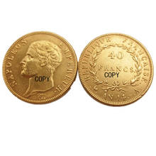 France 40 Francs AN13A AN14A 2PCS Gold Plated Copy Coin 2024 - buy cheap