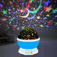 Diodo emissor de luz da noite projetor estrela lua céu rotação luz das estrelas projeção nightlight lâmpada para crianças crianças quarto do bebê luz da noite