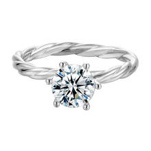 Inbeauté corte redondo brilhante de moissanite 925 prata esterlina 1 ct d, teste de diamante, anéis de casamento 2024 - compre barato